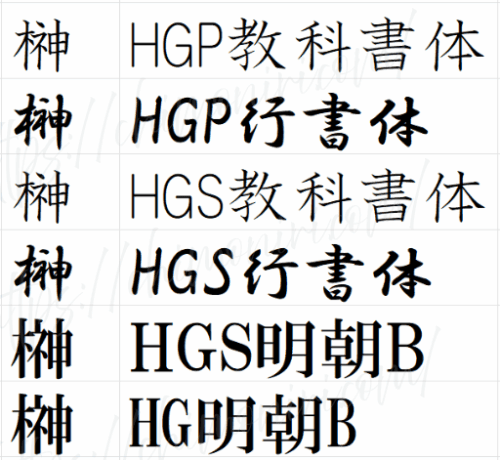 榊 フォント Excel